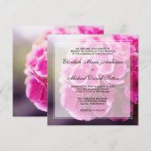 Donkerroze hydrangea Wedding Kaart (Voorkant / Achterkant)