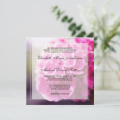 Donkerroze hydrangea Wedding Kaart (Staand voorkant)