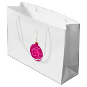 Donkerroze kersttas met groot cadeau cadeauzakje (Achterkant Gekanteld)