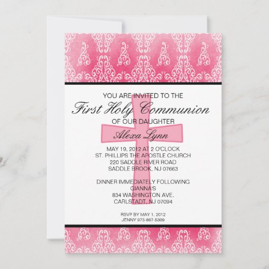 Donkerroze kruisblaas Girls communiqué Kaart (Voorkant)