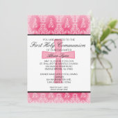 Donkerroze kruisblaas Girls communiqué Kaart (Staand voorkant)