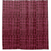 Donkerroze Lattice Pattern Shower Curtain Douchegordijn (Voorkant)