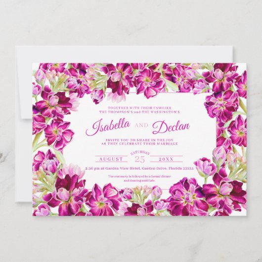 Donkerroze lijst waterverf landschap kaart (Voorkant)