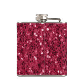 Donkerroze magenta faux sparkles Monogram Heupfles (Achterkant)