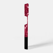 Donkerroze magenta faux sparkles Monogram iPhone Hoesje (Rechterkant)