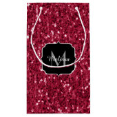 Donkerroze magenta faux sparkles Monogram Klein Cadeauzakje