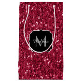 Donkerroze magenta faux sparkles Monogram Klein Cadeauzakje