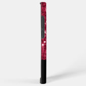 Donkerroze magenta faux sparkles Monogram Samsung Galaxy Hoesje (Rechterkant)