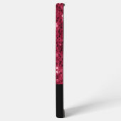 Donkerroze magenta faux sparkles Monogram Samsung Galaxy Hoesje (Linkerkant)