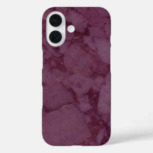 Donkerroze marmer iPhone 16 hoesje