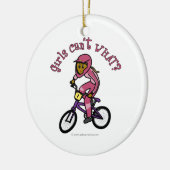 Donkerroze meisjes BMX Keramisch Ornament (Links)