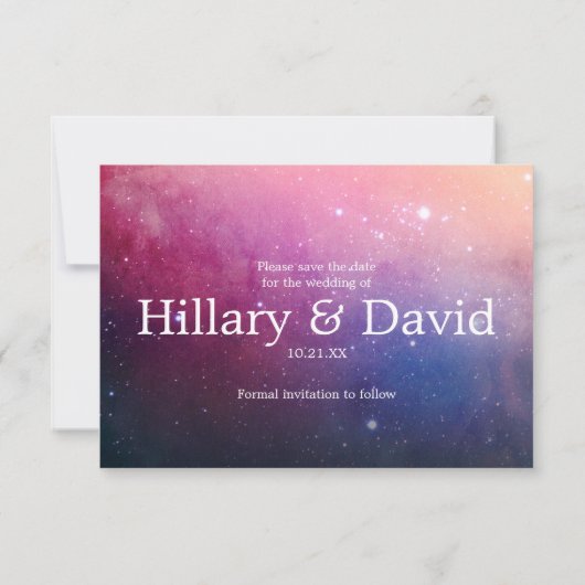 Donkerroze melkweg Sla de Kaart Datum op (Achterkant)
