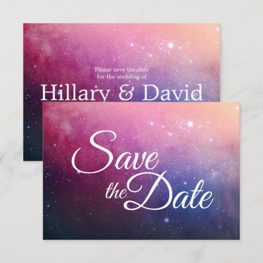 Donkerroze melkweg Sla de Kaart Datum op (Voorkant / Achterkant)