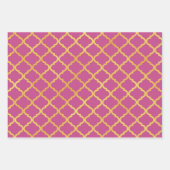 Donkerroze met gouden kleurenpatronen inpakpapier vel (Voorkant)