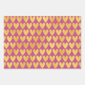Donkerroze met gouden kleurenpatronen inpakpapier vel (Voorkant)