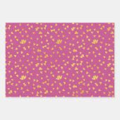 Donkerroze met gouden kleurenpatronen inpakpapier vel (Voorkant 2)