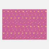 Donkerroze met gouden kleurenpatronen inpakpapier vel (Voorkant)