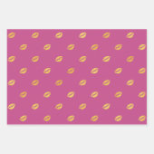 Donkerroze met gouden kleurenpatronen inpakpapier vel (Voorkant)