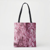 donkerroze namaakbont tote bag (Voorkant)