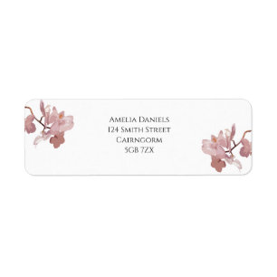 Donkerroze Orchidee Retouradreslabel Etiket