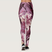 Donkerroze orchideeën patroon leggings (Achterkant)