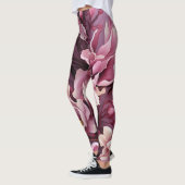 Donkerroze orchideeën patroon leggings (Links)