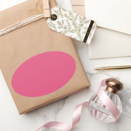 Donkerroze Ovale Sticker (Geschenken)