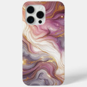 Donkerroze Paarse Gouden Wit Marmeren Kunstpatroon Case-Mate iPhone Case (Achterkant)