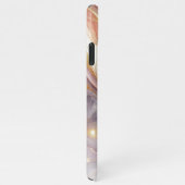 Donkerroze Paarse Gouden Wit Marmeren Kunstpatroon iPhone Hoesje (Rechterkant)