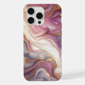 Donkerroze Paarse Gouden Wit Marmeren Kunstpatroon iPhone Hoesje (Achterkant)