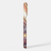 Donkerroze Paarse Gouden Wit Marmeren Kunstpatroon iPhone Hoesje (Rechterkant)