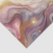 Donkerroze Paarse Gouden Wit Marmeren Kunstpatroon Tissuepapier (Detail)