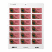Donkerroze pacock-Adresetiketten Etiket (Full Sheet)