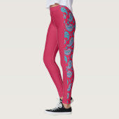 Donkerroze paisley leggings (Links)