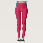 Donkerroze paisley leggings (Voorkant)