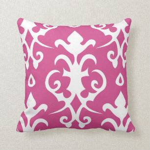 Donkerroze  Pattern Damask Pillow Kussen
