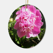 Donkerroze pinda's keramisch ornament (Links)