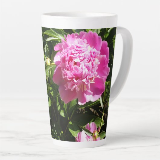 Donkerroze pinda's latte mok (Rechterhoek)