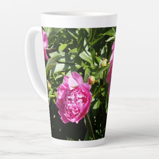 Donkerroze pinda's latte mok (Linkerhoek)