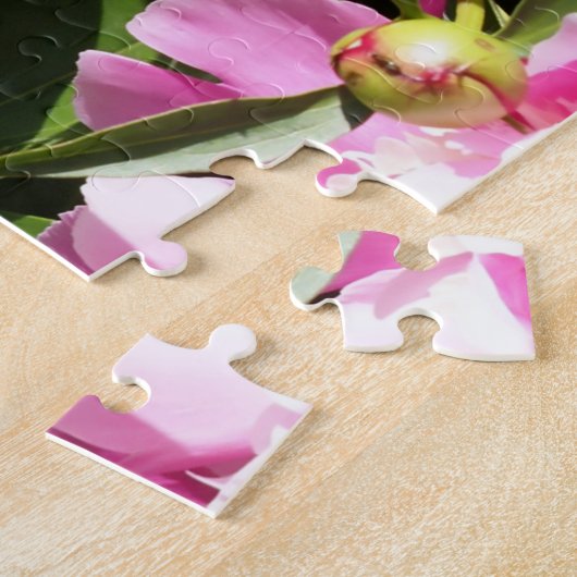 Donkerroze pinda's legpuzzel (Zijkant)