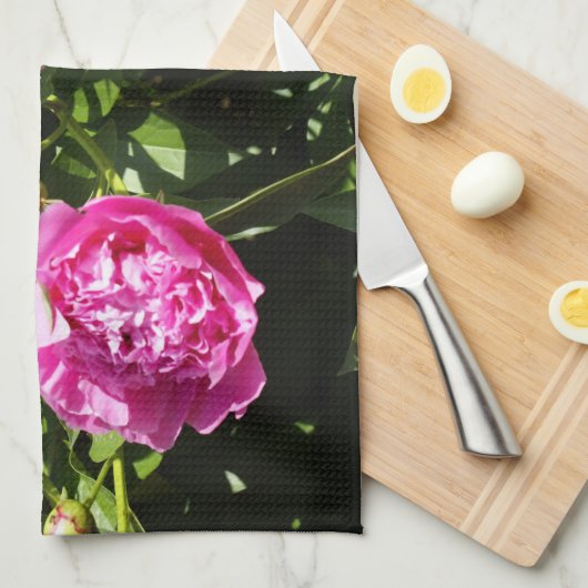 Donkerroze pinda's theedoek (Quarter Fold)