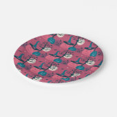 Donkerroze pompoen scène Halloween Papieren Bordje (Gekanteld)