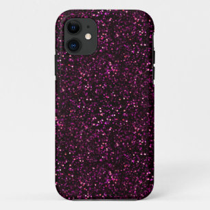 Donkerroze Posh Glitter iPhone 11 Hoesje