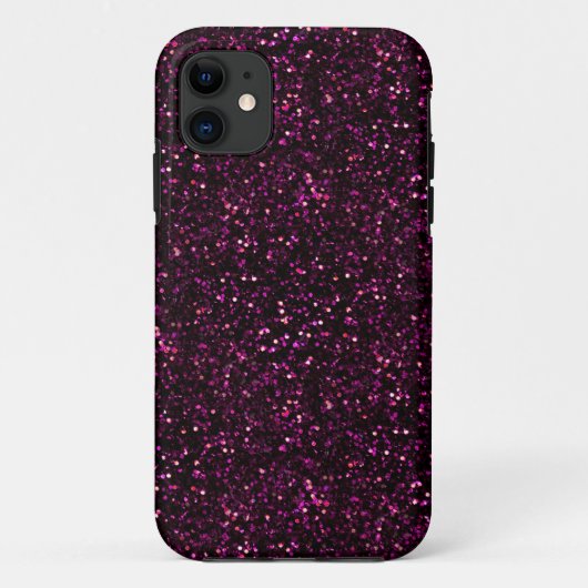 Donkerroze Posh Glitter Case-Mate iPhone Case (Achterkant)