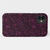 Donkerroze Posh Glitter Case-Mate iPhone Case (Achterkant (horizontaal))