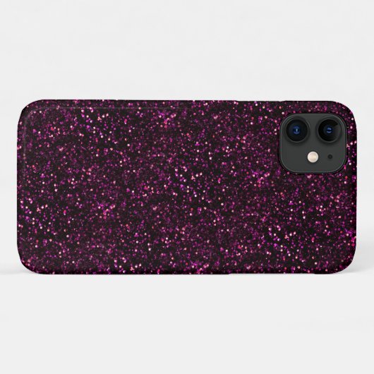 Donkerroze Posh Glitter Case-Mate iPhone Case (Achterkant (horizontaal))