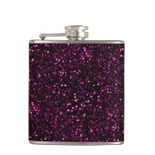 Donkerroze Posh Glitter Heupfles (Voorkant)