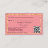 Donkerroze & QR-code, Een vriend doorgeven Aanbevelingskaartje (Achterkant)