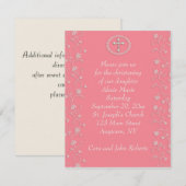 Donkerroze religieuze uitnodiging (Voorkant / Achterkant)