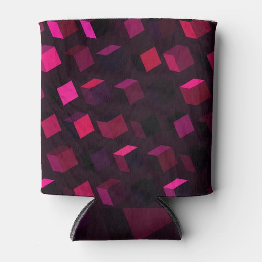 Donkerroze Rhombus: Gradiënt Abstract decor Blikjeskoeler (Voorkant)